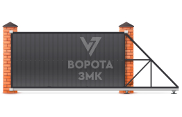 Откатные двойные ворота 2250×2800 ЗМК-7441