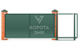 Ворота ручные раздвижные 2000×2100 ЗМК-7199