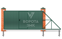 Ворота раздвижные из профнастила 2200×3500 ЗМК-7797