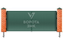 Ворота распашные из профнастила 2500×3000 ЗМК-5178
